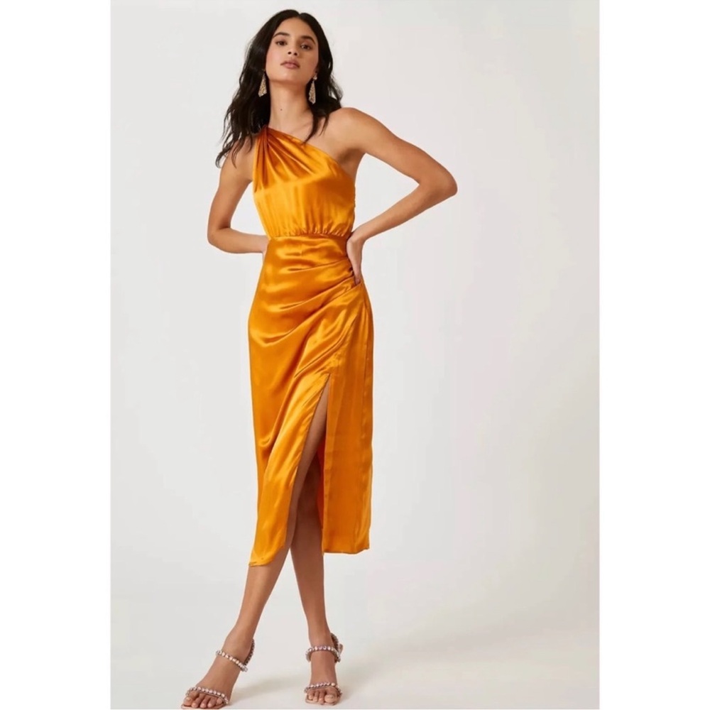 Anthropologie One-Shoulder Silk
Midi Dress Sz 10